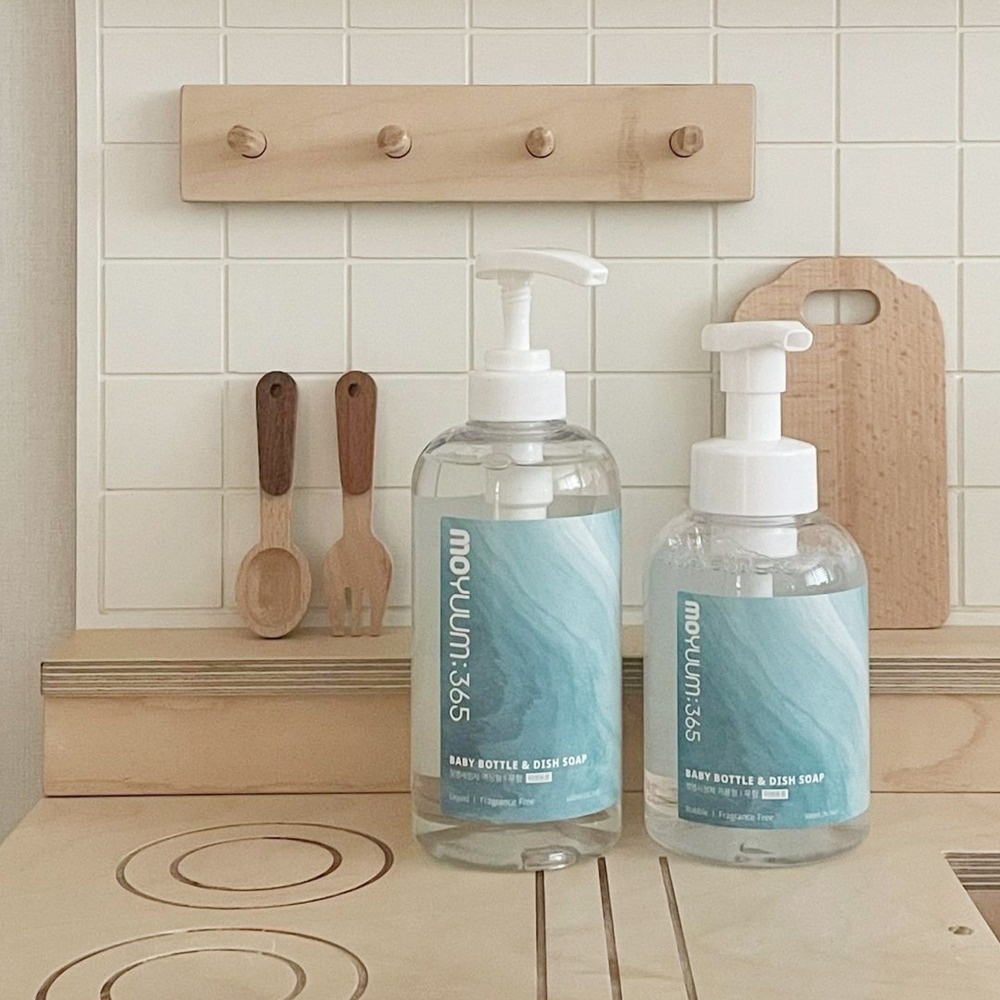 Nước rửa bình Moyuum 365 muối biển, thuần chay 500ml (dạng bọt) hình 4