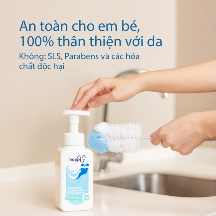 Nước rửa bình và rau củ Hoppi 500ml (Dạng tạo bọt) hình 4