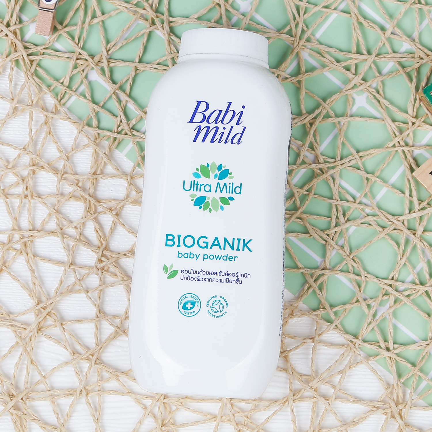 Phấn rôm Babi Mild Bioganik xanh 180ml  hình 1