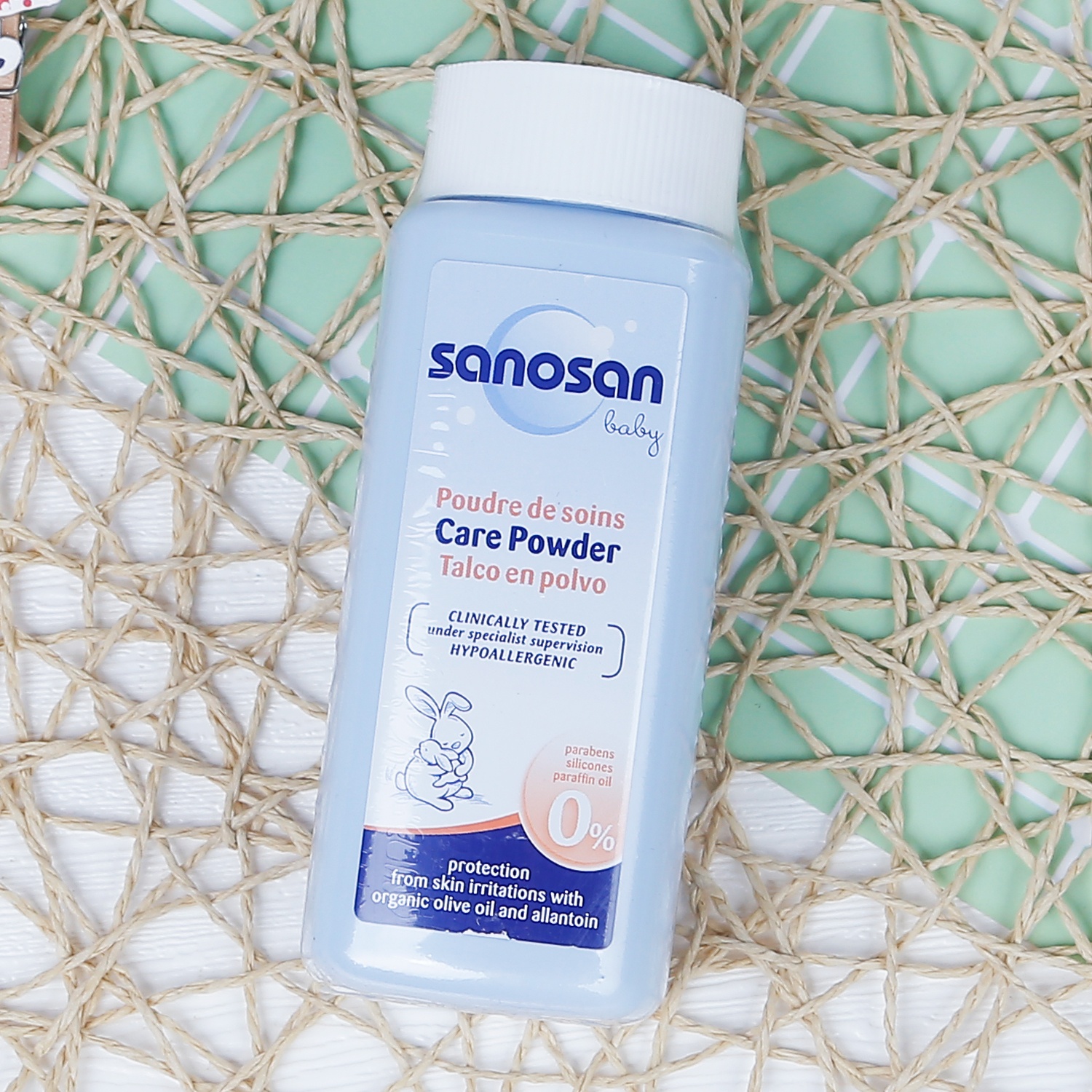 Phấn rôm Sanosan chiết xuất từ Bơ và Olive hữu cơ 100ml hình 1