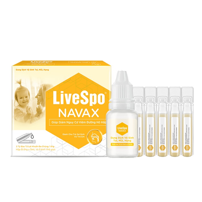 Dung dịch vệ sinh tai, mũi, họng LiveSpo Navax (Hộp 5*5ml)