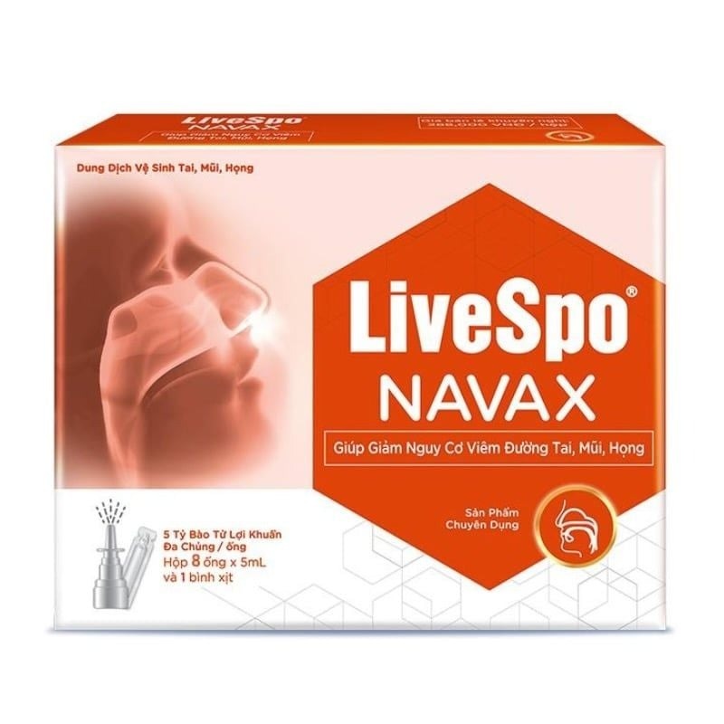 Dung dịch vệ sinh tai, mũi, họng LiveSpo Navax (Hộp 8*5ml)