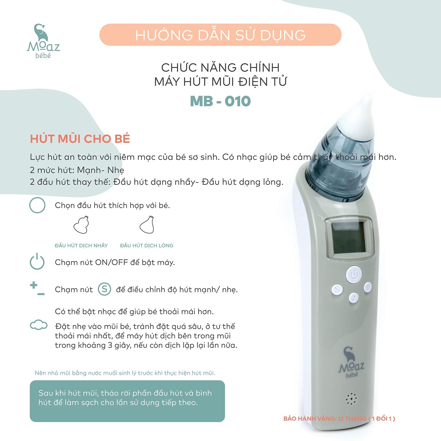 Máy hút mũi điện tử Moaz BéBé MB – 010 hình 5