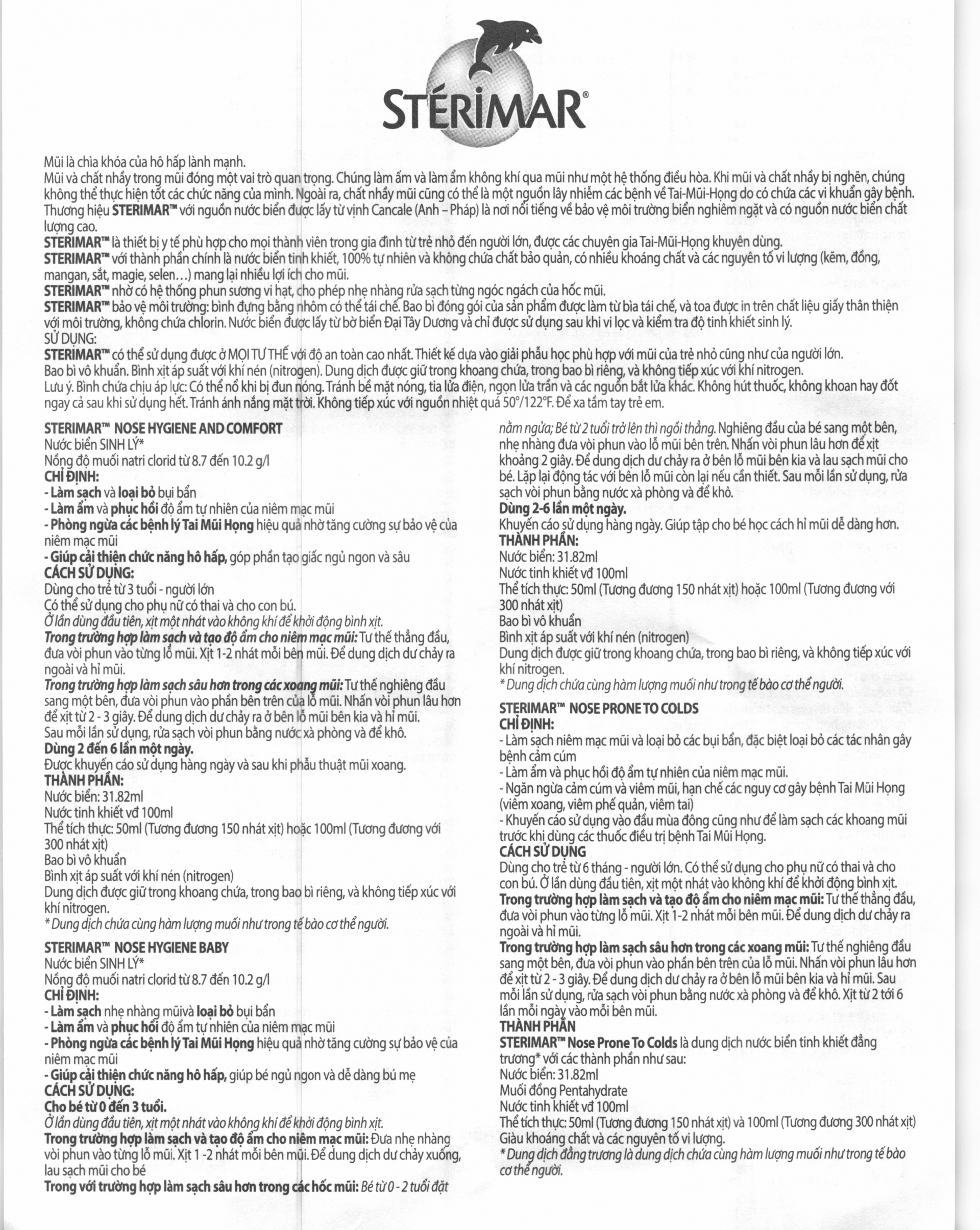 Xịt mũi cá heo Stérimar Baby 50ml (Xanh Vàng) hình 4