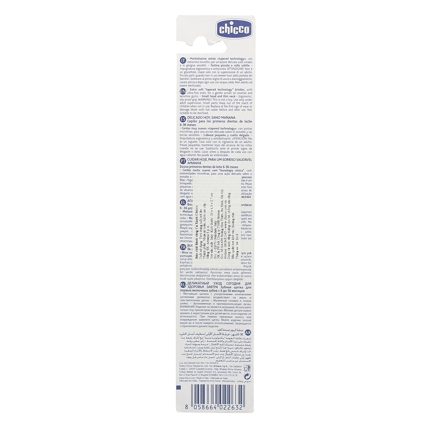 Bàn chải đánh răng cá xanh Chicco 69582 hình 2