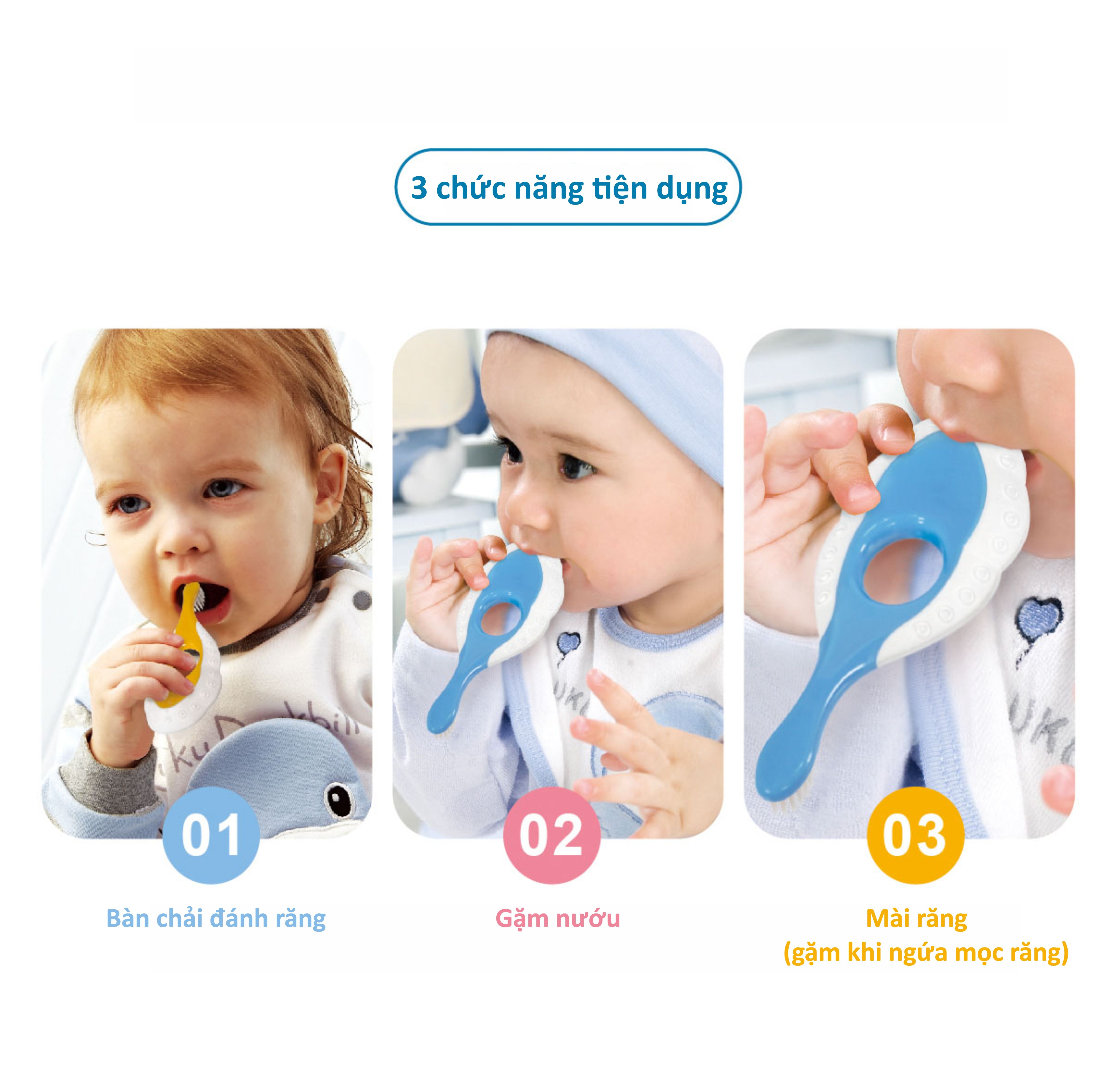 Bàn chải đánh răng cho bé KuKu KU1183 (0-3 tuổi) (Màu ngẫu nhiên) hình 3