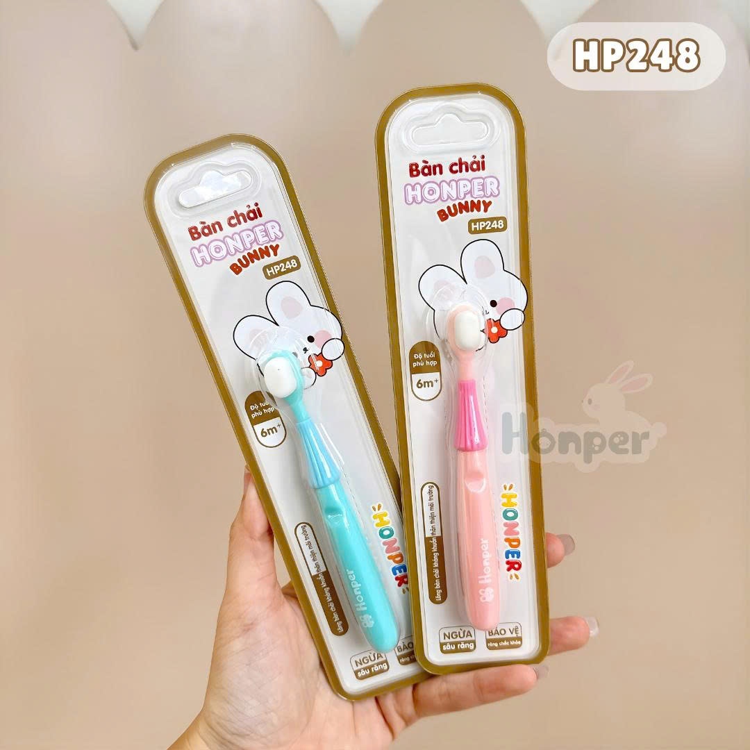 Bàn chải đánh răng cho bé Honper Bunny HP248 6M+ (Màu ngẫu nhiên) hình 4