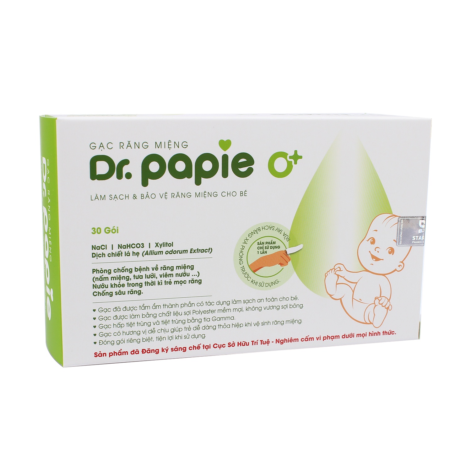Gạc rơ lưỡi Dr Papie 30pcs hình 1
