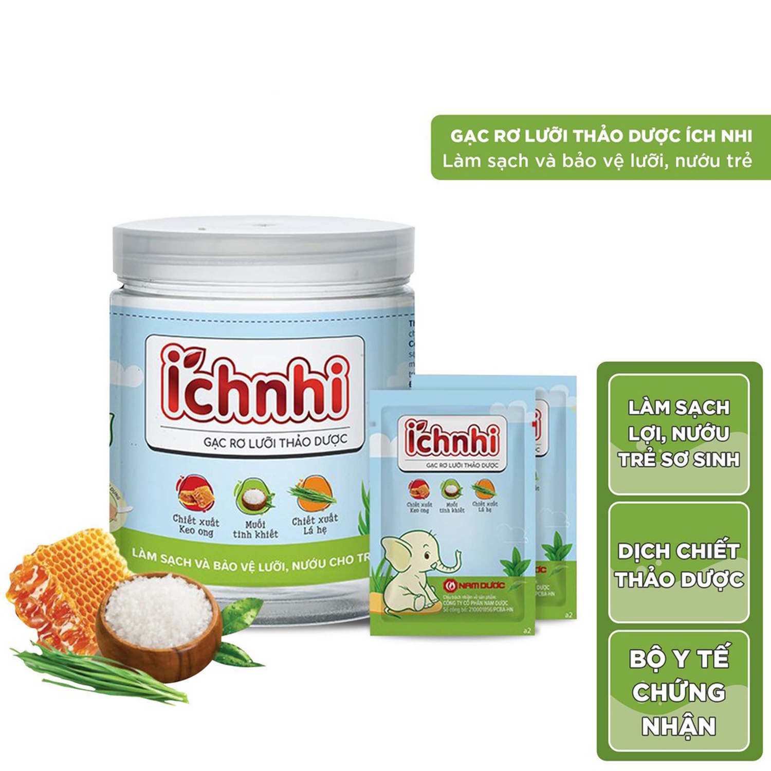 Gạc rơ lưỡi thảo dược Ích Nhi 30pcs hình 1