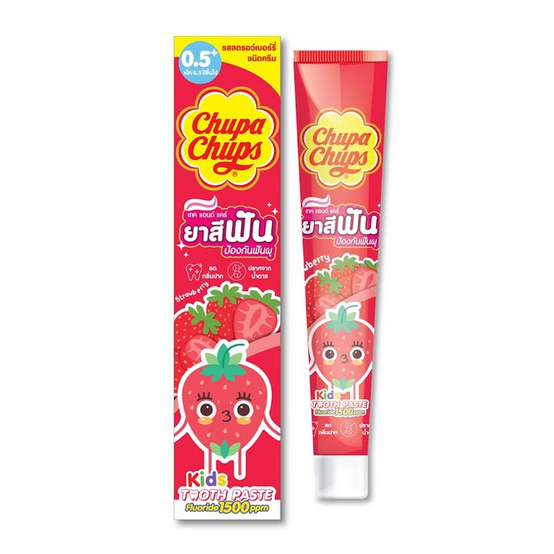 Kem đánh răng Chuppa Chups hương dâu cho bé 40g (6M+)