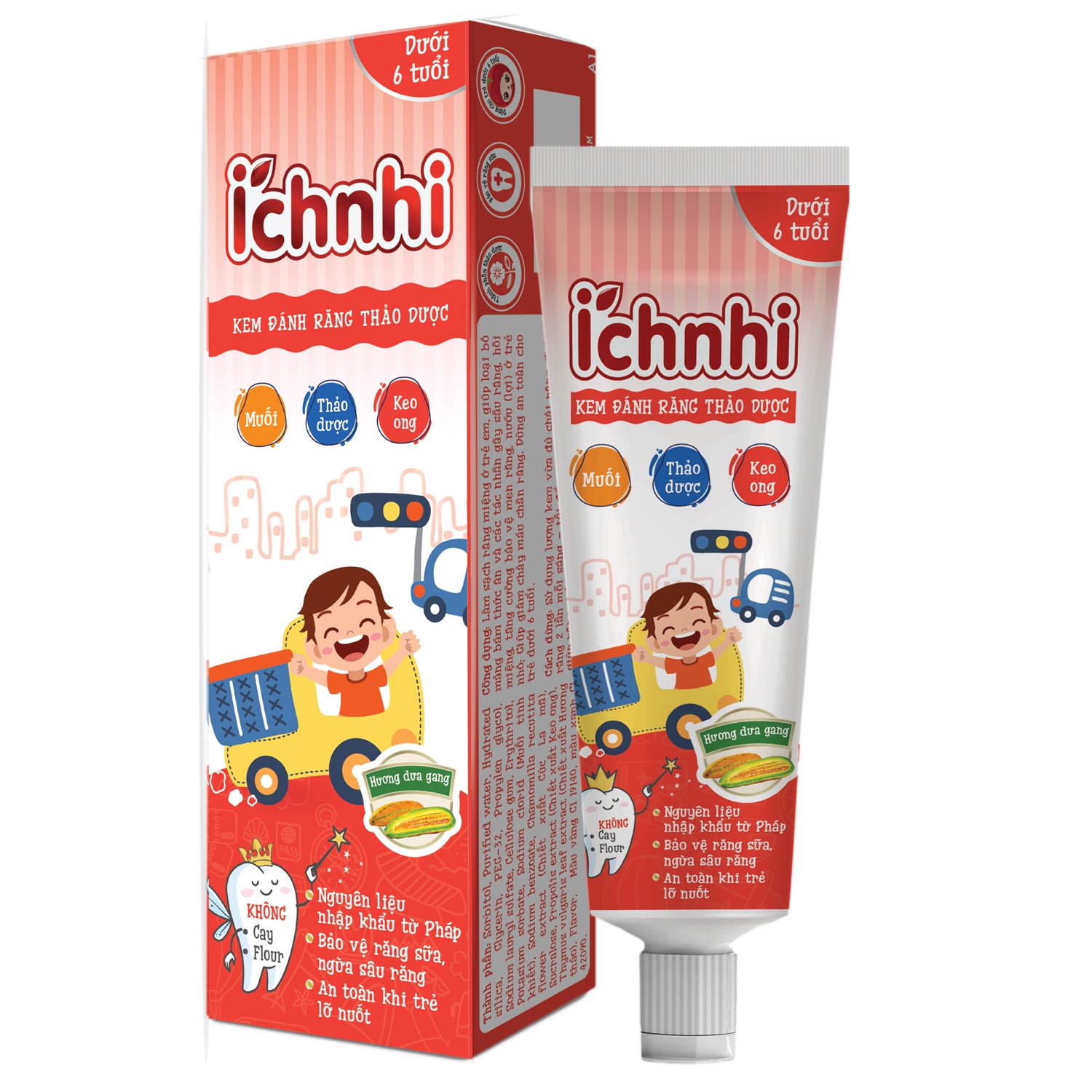 Kem đánh răng thảo dược Ích Nhi hương Dưa Gang 50g (<6Y) hình 1