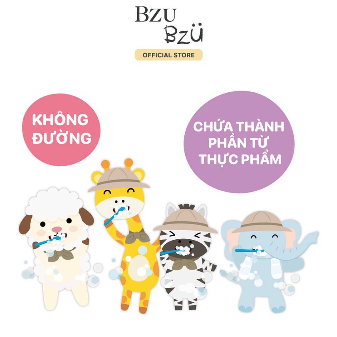 Kem đánh răng trẻ em hương cam Bzu Bzu 50g 3Y+