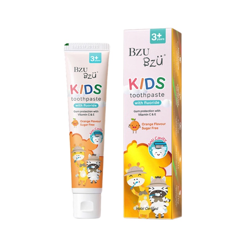 Kem đánh răng trẻ em hương cam Bzu Bzu 50g 3Y+