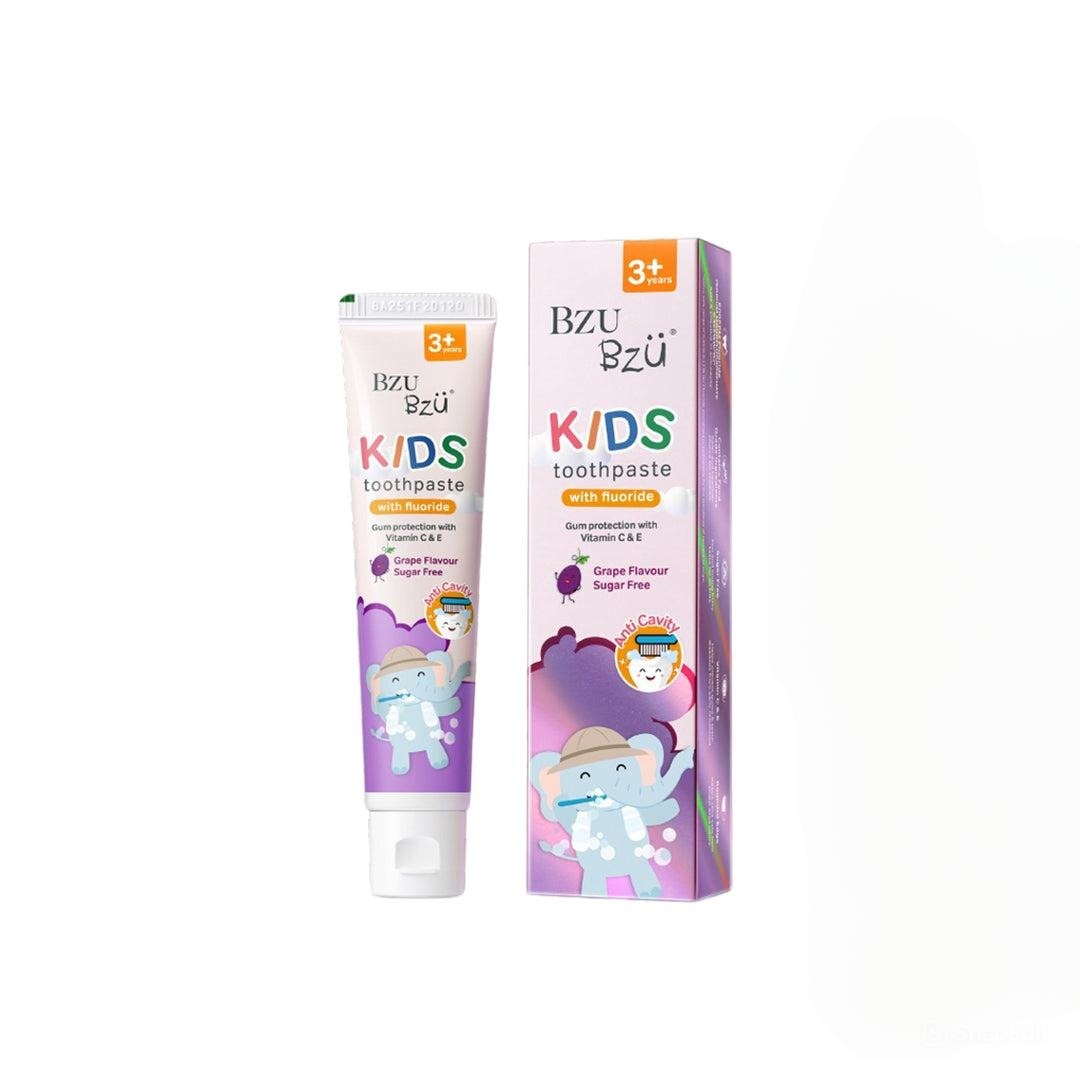 Kem đánh răng trẻ em hương nho Bzu Bzu 50g cho bé 3Y+