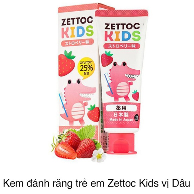 Kem đánh răng Zettoc 70g vị dâu dành cho bé 2-5 tuổi hình 2