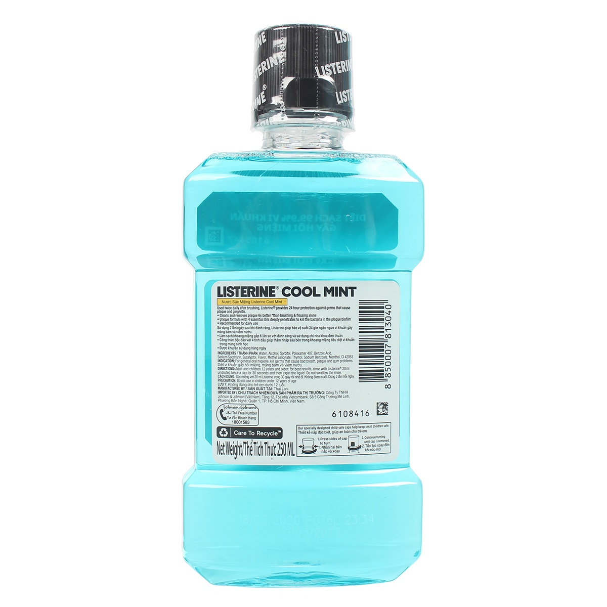 Nước súc miệng Listerine Cool Mint 250ml hình 2