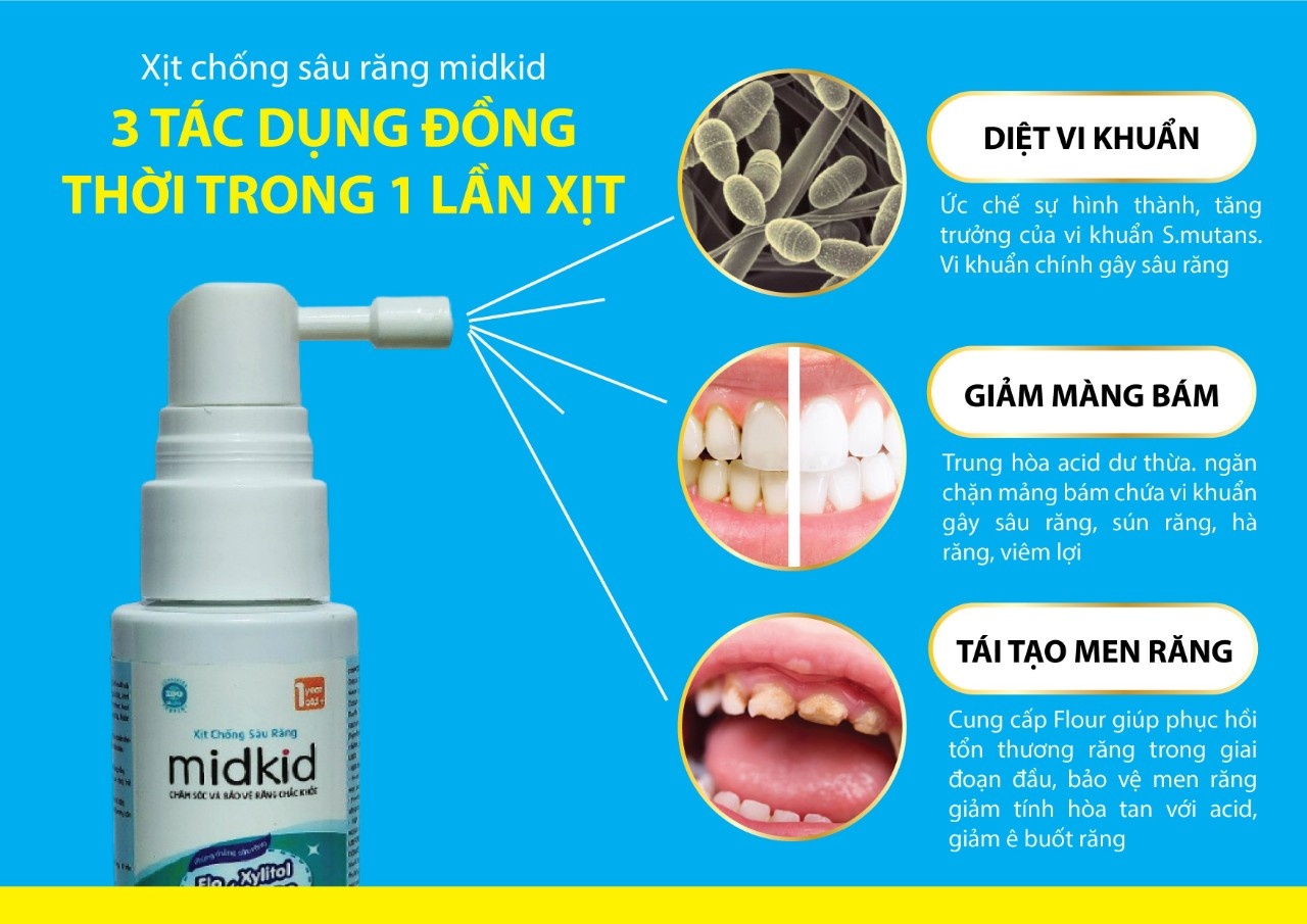 Xịt chống sâu răng Midkid 30ml hình 2