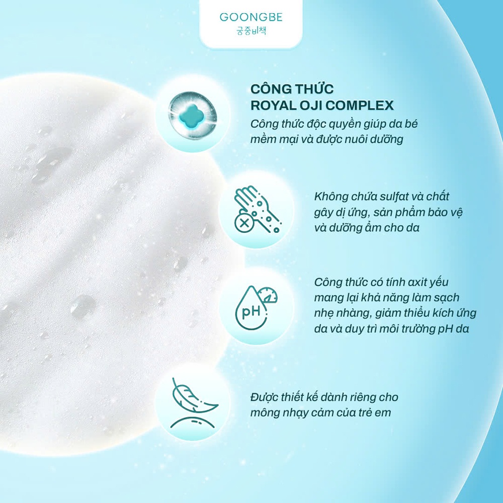 Dung dịch vệ sinh tạo bọt cho bé Goongbe 300ml 0M+