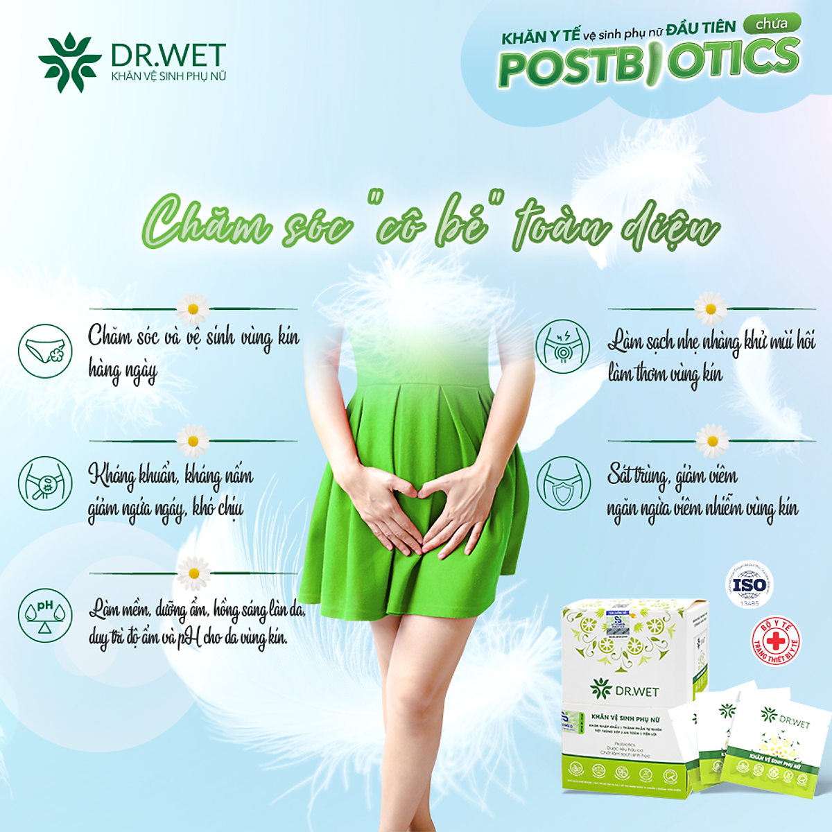 Khăn vệ sinh phụ nữ DR.Wet 25pcs hình 3