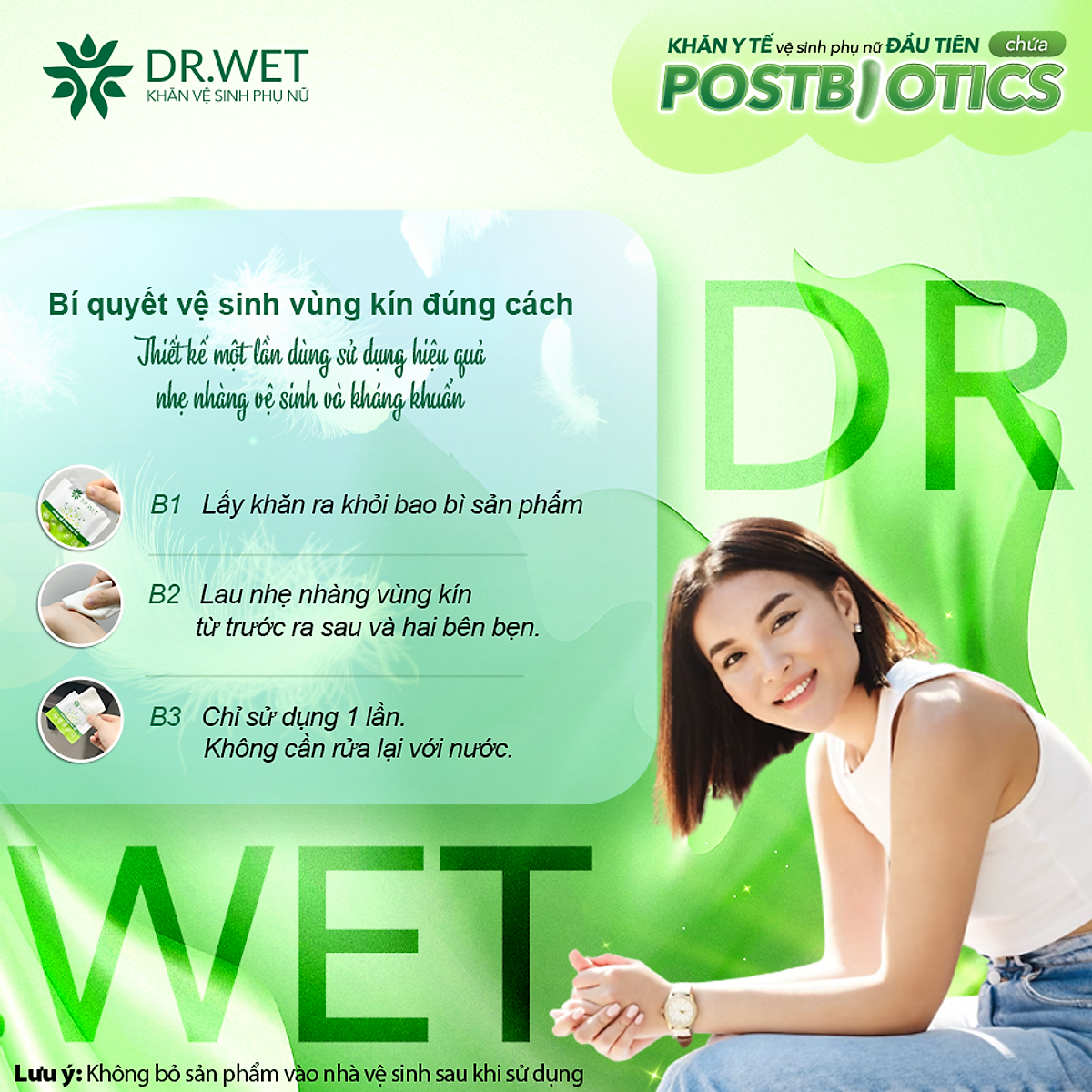 Khăn vệ sinh phụ nữ DR.Wet 25pcs hình 4