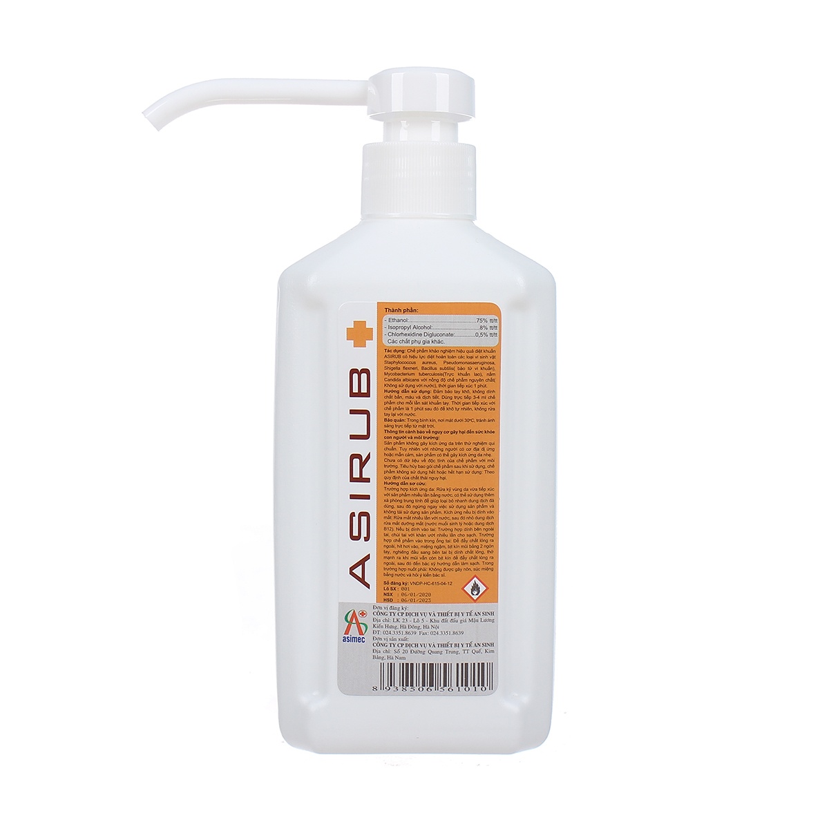 Nước rửa tay khô sát khuẩn Asirub Chai 500ml  hình 2