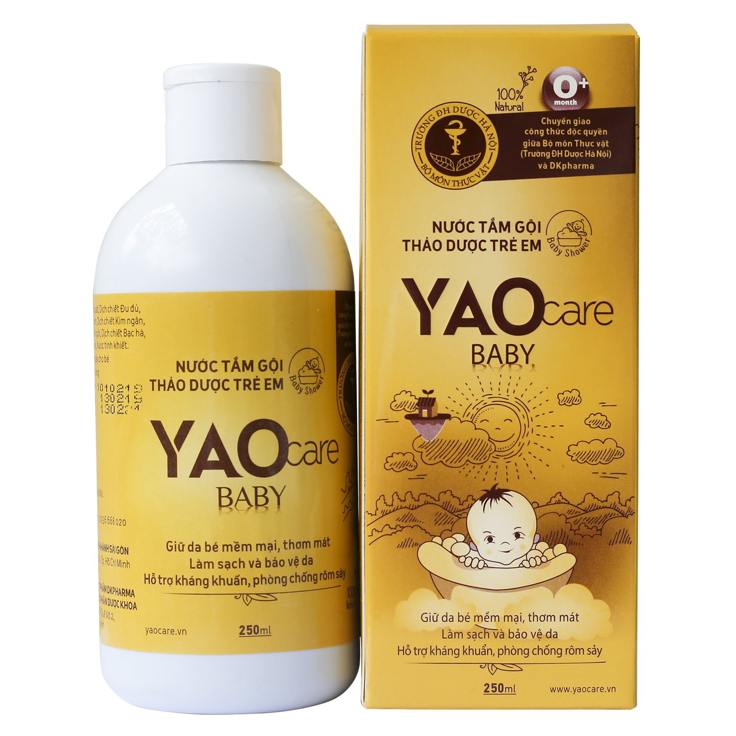 Nước tắm gội thảo dược Yaocare Baby 250ml hình 1