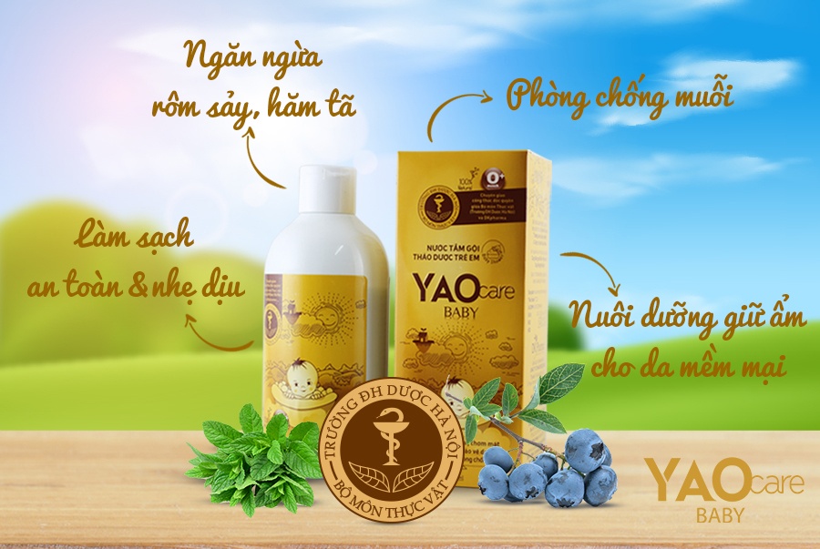 Nước tắm gội thảo dược Yaocare Baby 250ml hình 4