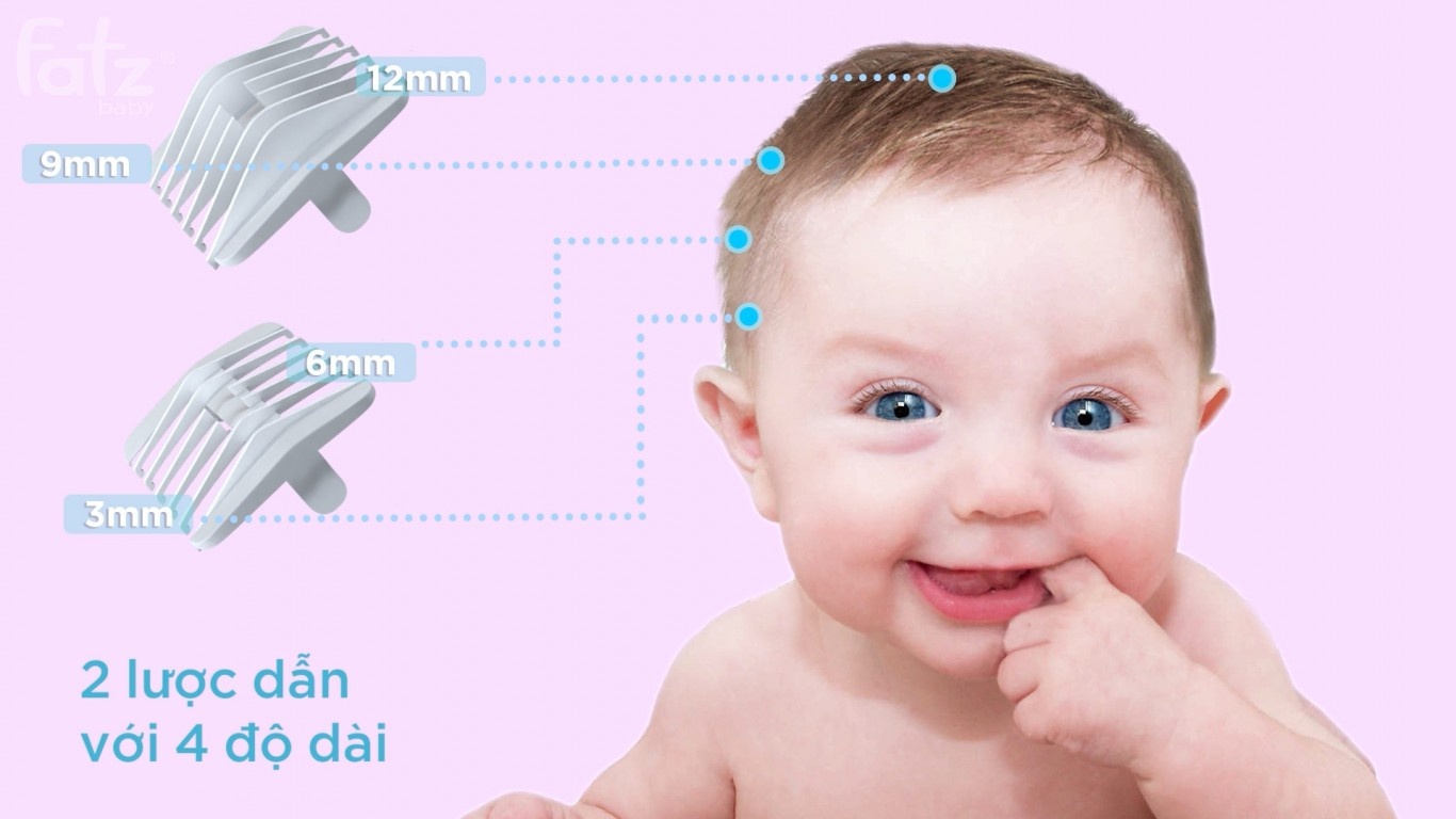 Tông đơ cắt tóc được trang bị 2 lược dẫn hướng với 4 độ dài 