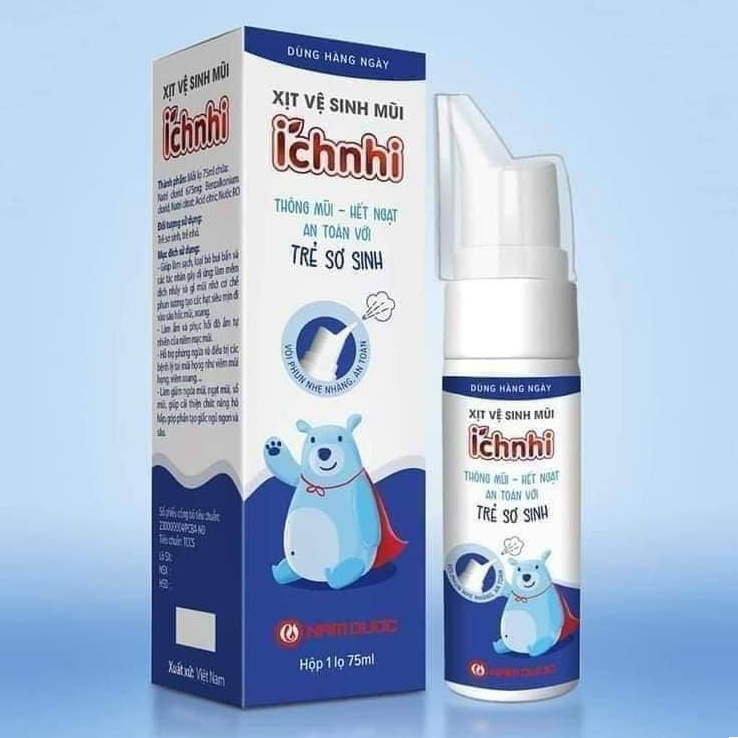 Xịt vệ sinh mũi muối biển Ich Nhi 75ml hình 1