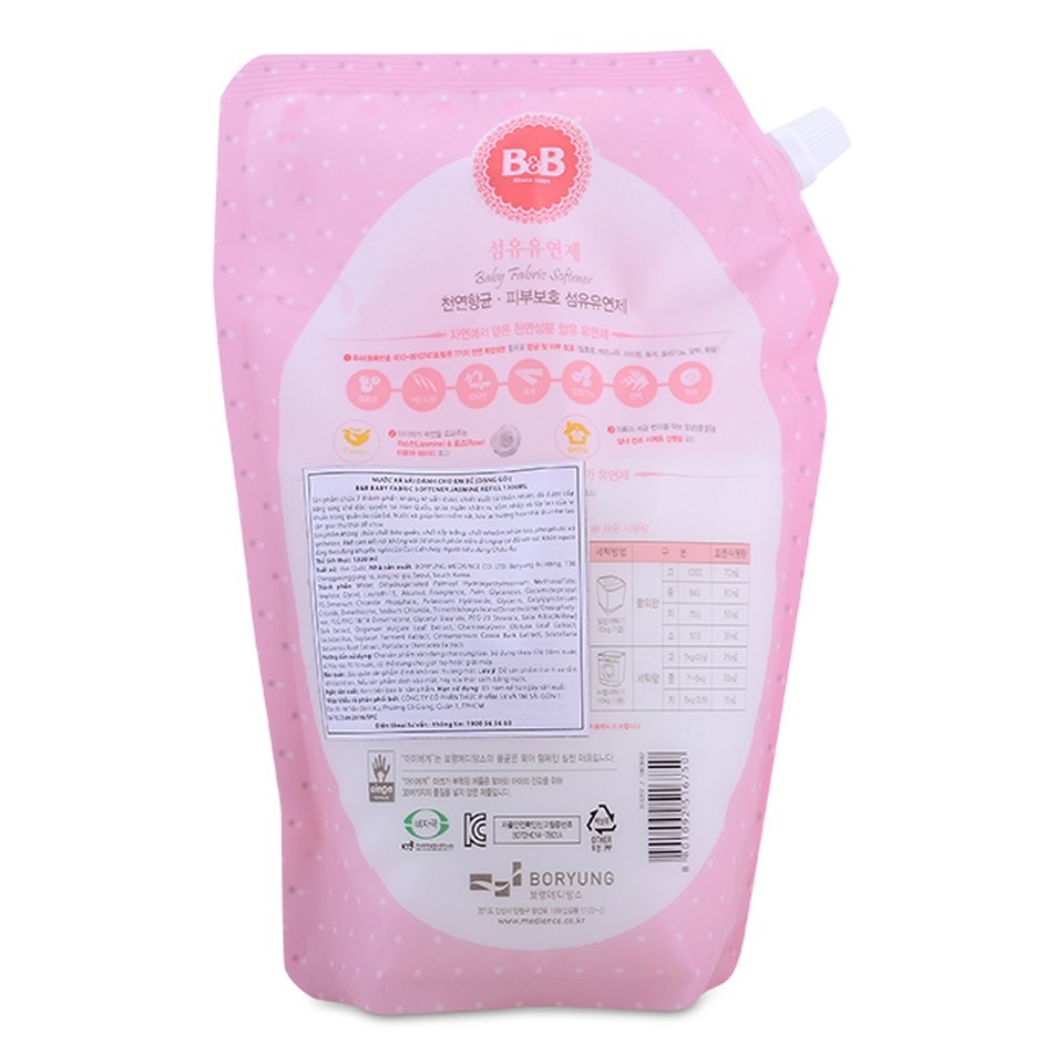 Nước xả vải B&B dạng túi 1300ml hình 2
