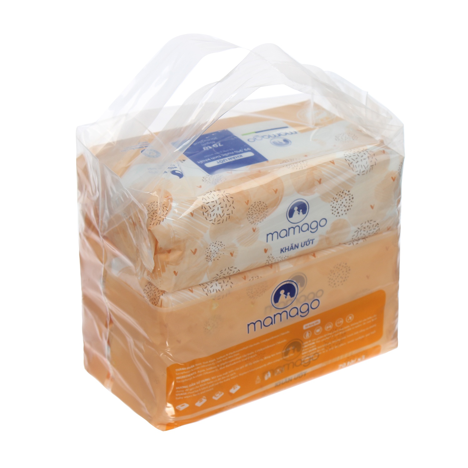 Combo 3 gói khăn ướt tinh khiết Mamago 70pcs MMG hình 3