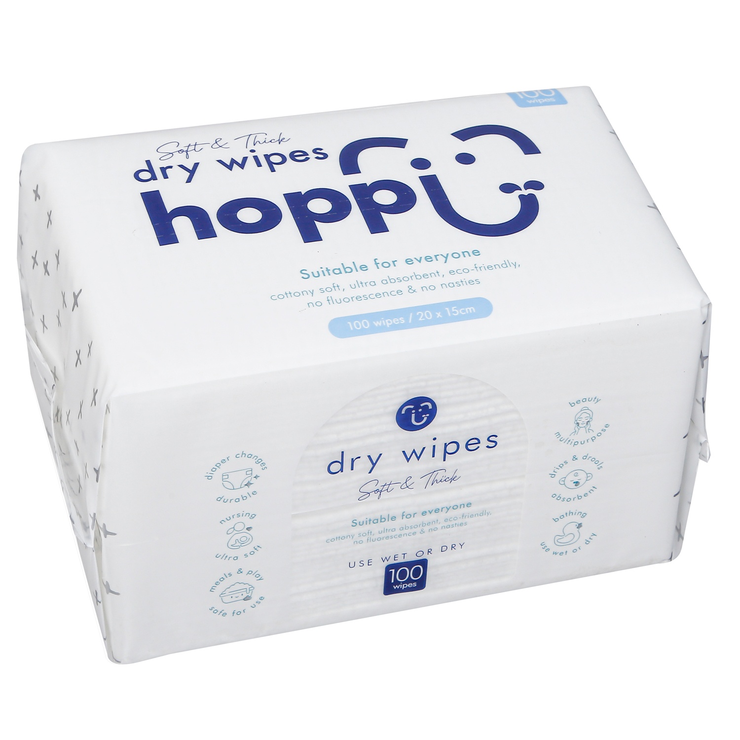 Khăn khô đa năng Hoppi Premium 100 tờ hình 3