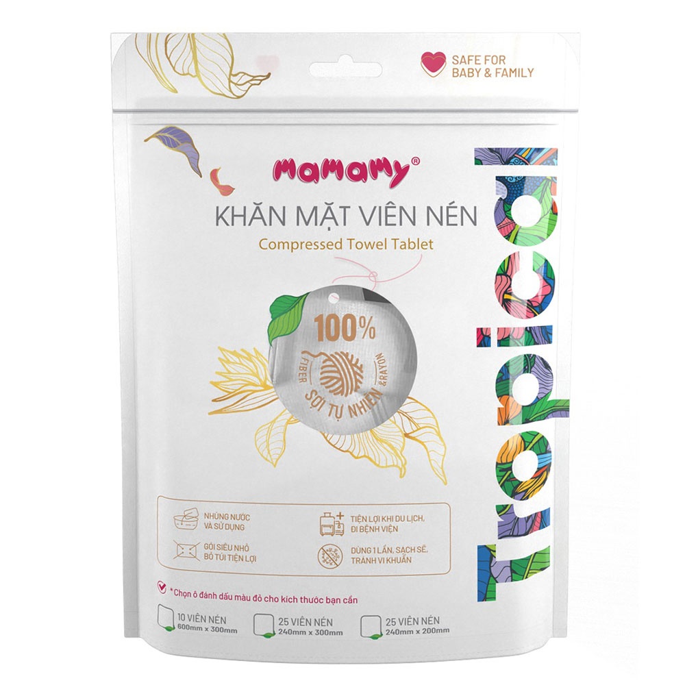 Khăn mặt viên nén Mamamy 600x300mm 10 viên hình 1