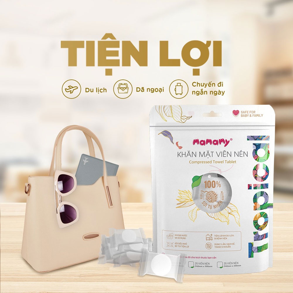 Khăn mặt viên nén Mamamy 240x200mm 25 viên hình 2