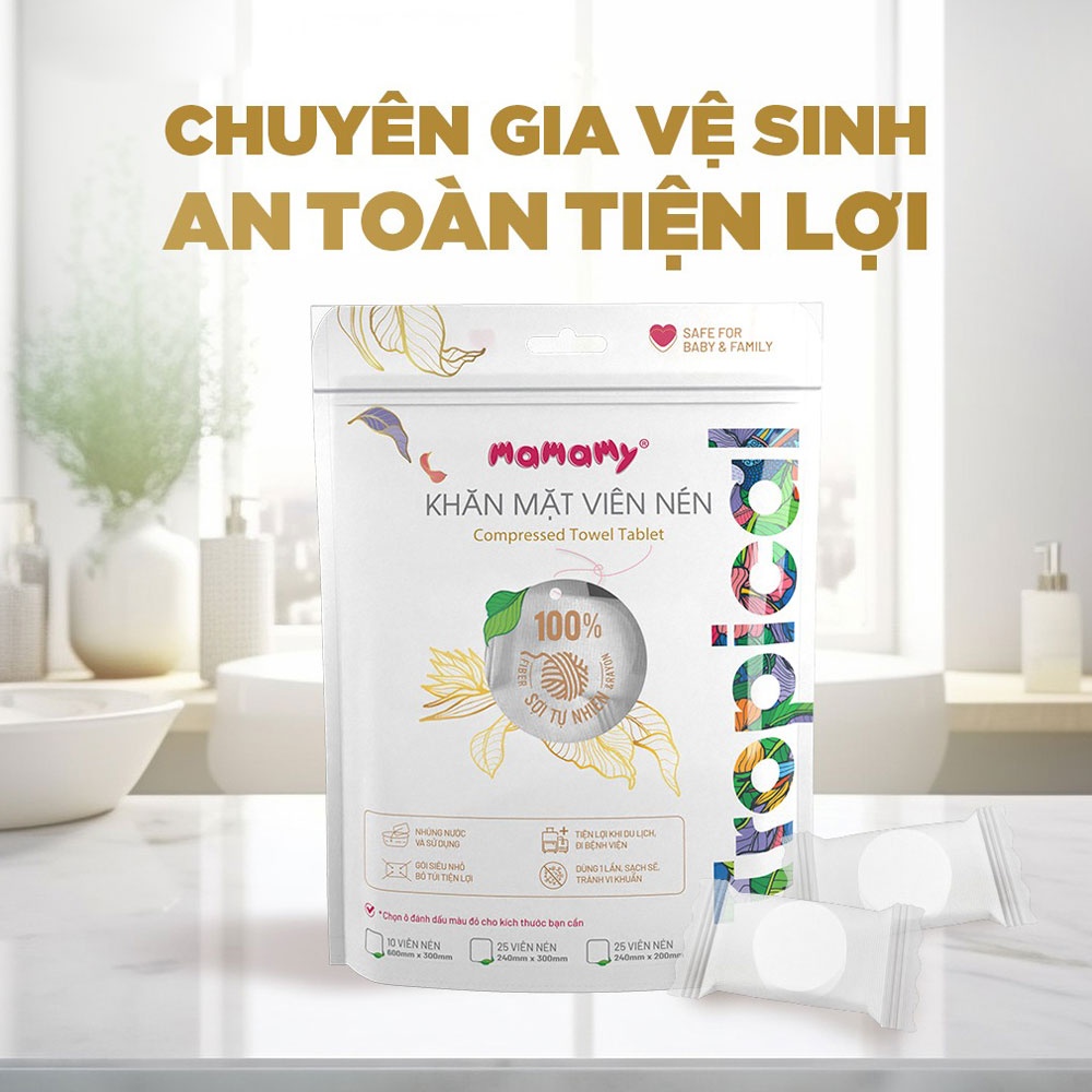 Khăn mặt viên nén Mamamy 240x200mm 25 viên hình 4