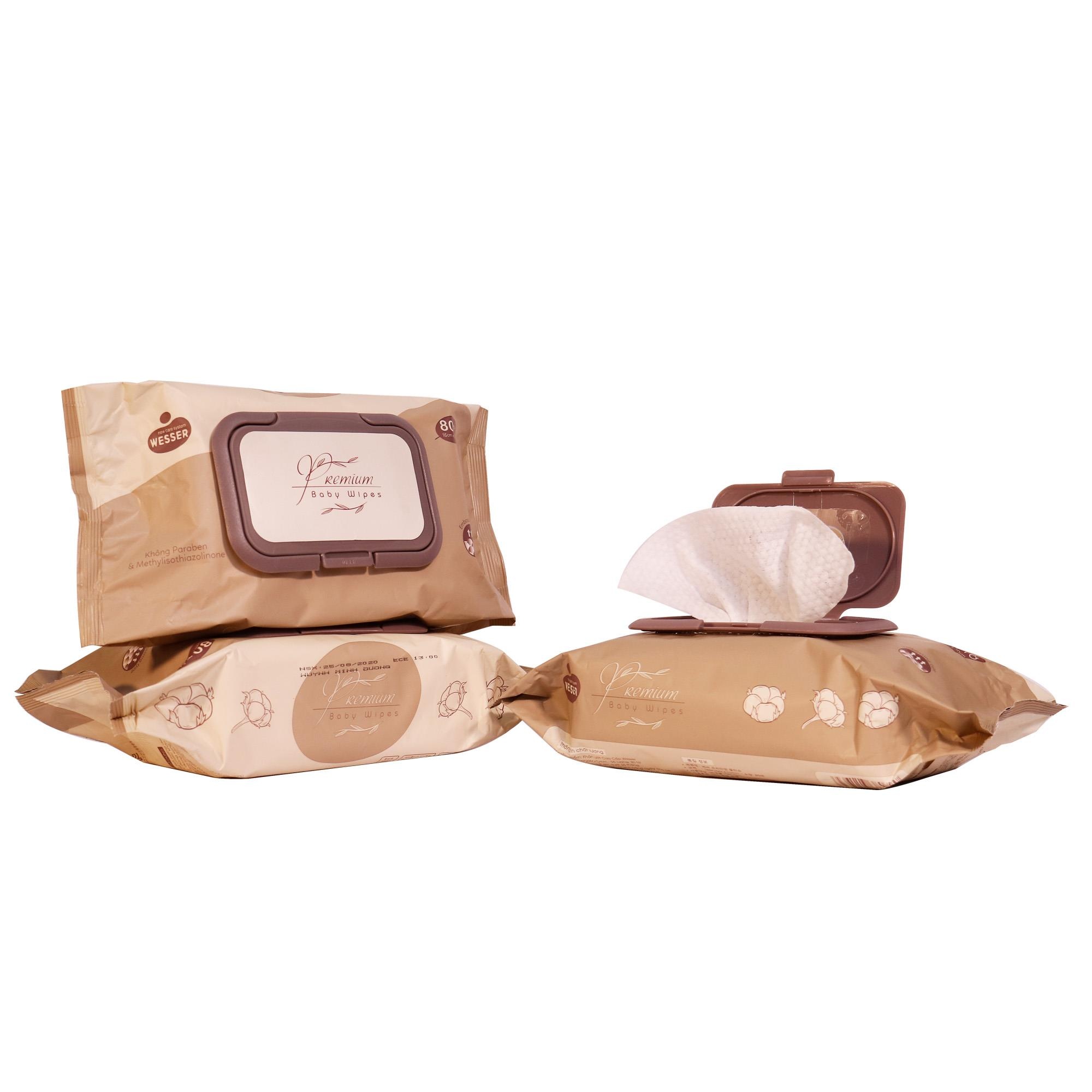 Khăn ướt cao cấp Wesser 80 tờ hình 2