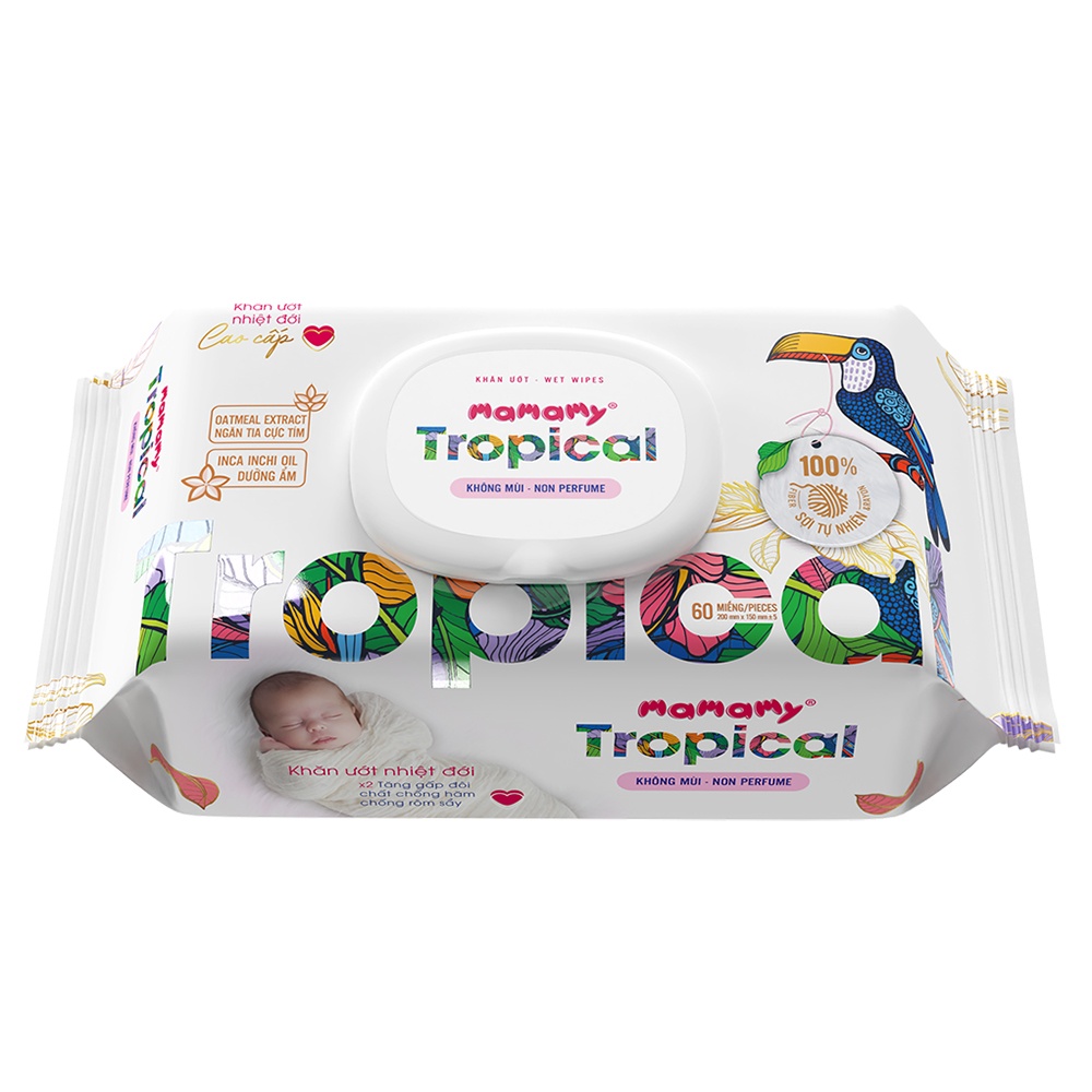 Khăn ướt Mamamy Tropical không mùi 90 tờ hình 1