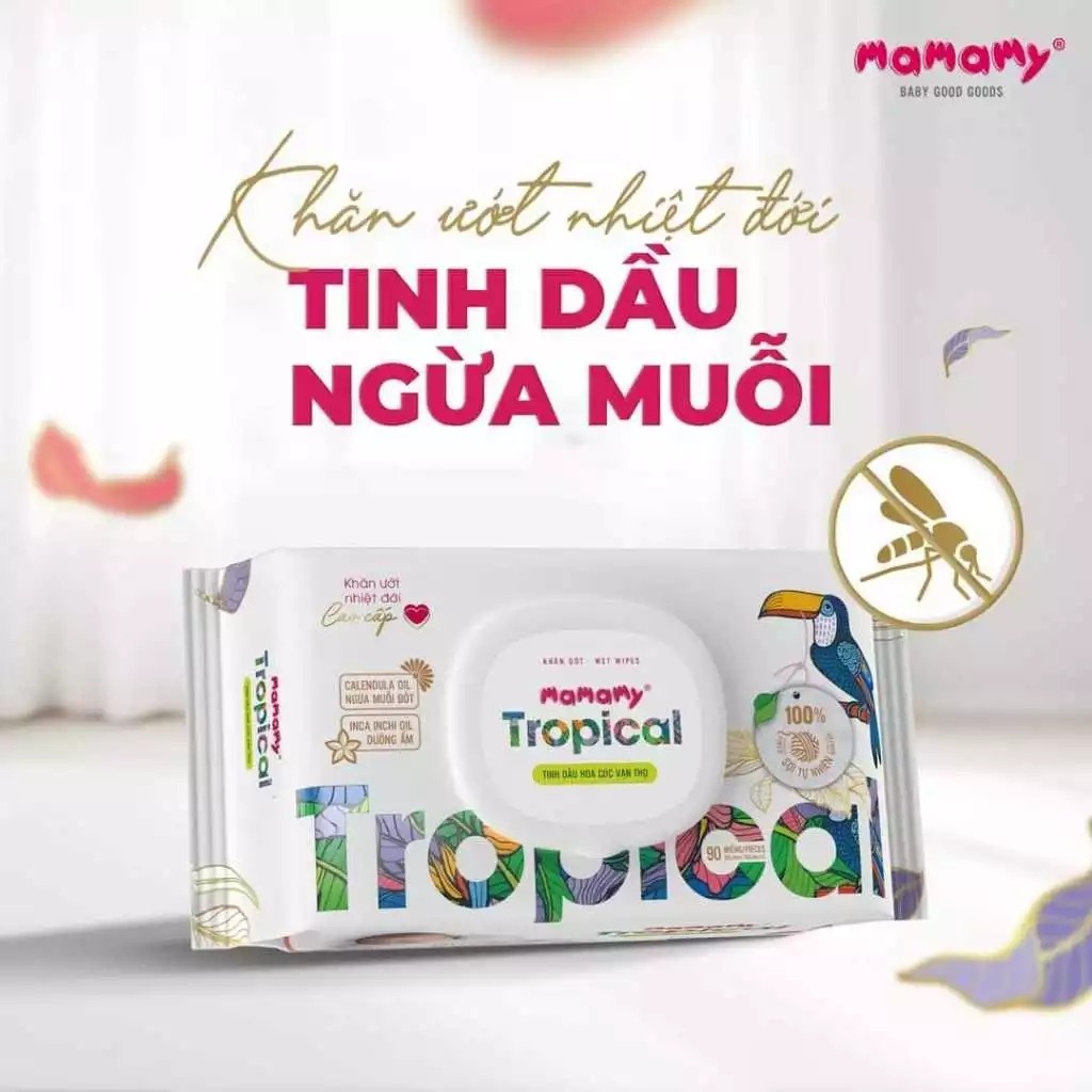 Khăn ướt Mamamy Tropical không mùi 90 tờ 2