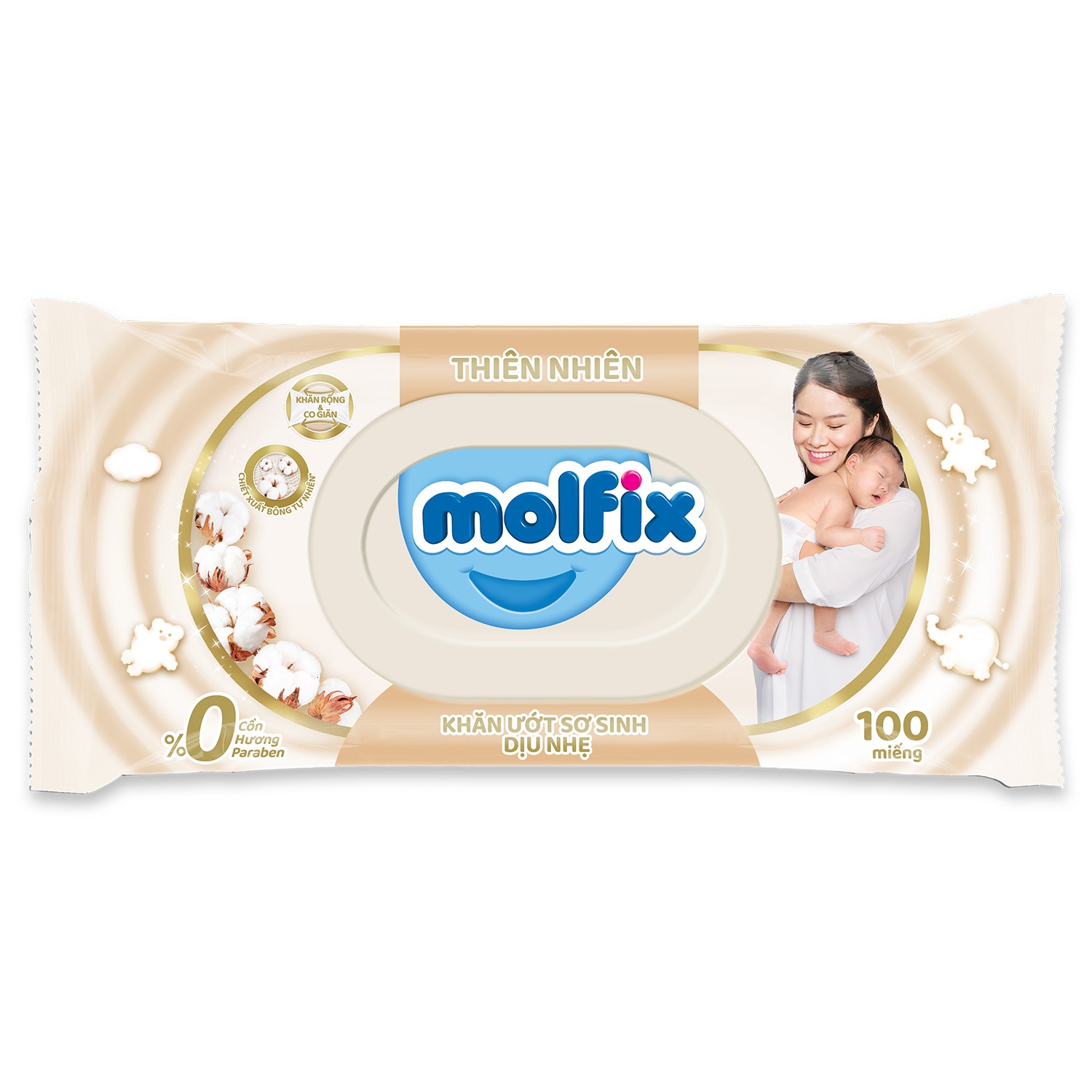 Khăn ướt Molfix sơ sinh dịu nhẹ 100pcs hình 1