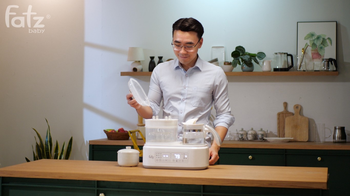 Máy đa năng điện tử tiệt trùng, hâm sữa, nấu cháo, đun nước Multimax 2 Plus FatzBaby FB9025SL hình 3