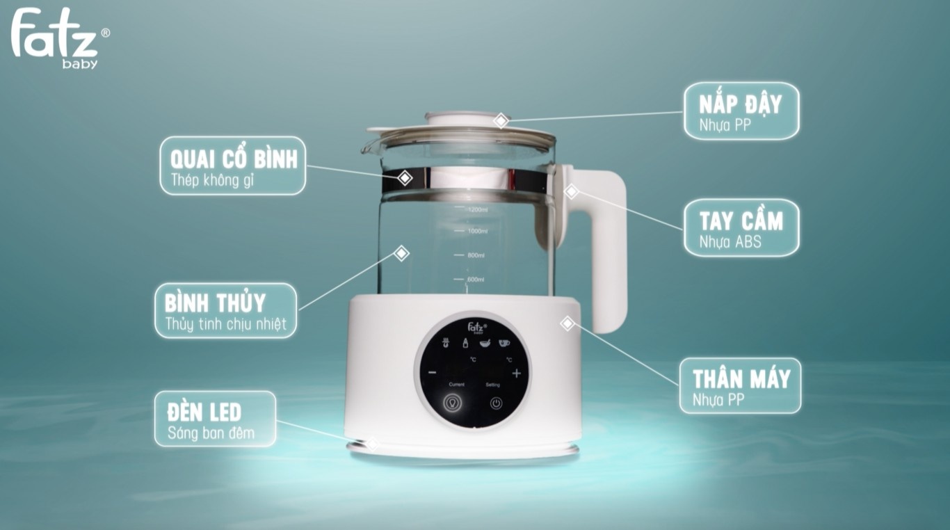 Máy đun và hâm nước pha sữa điện tử Fatzbaby 1200ml hình 1