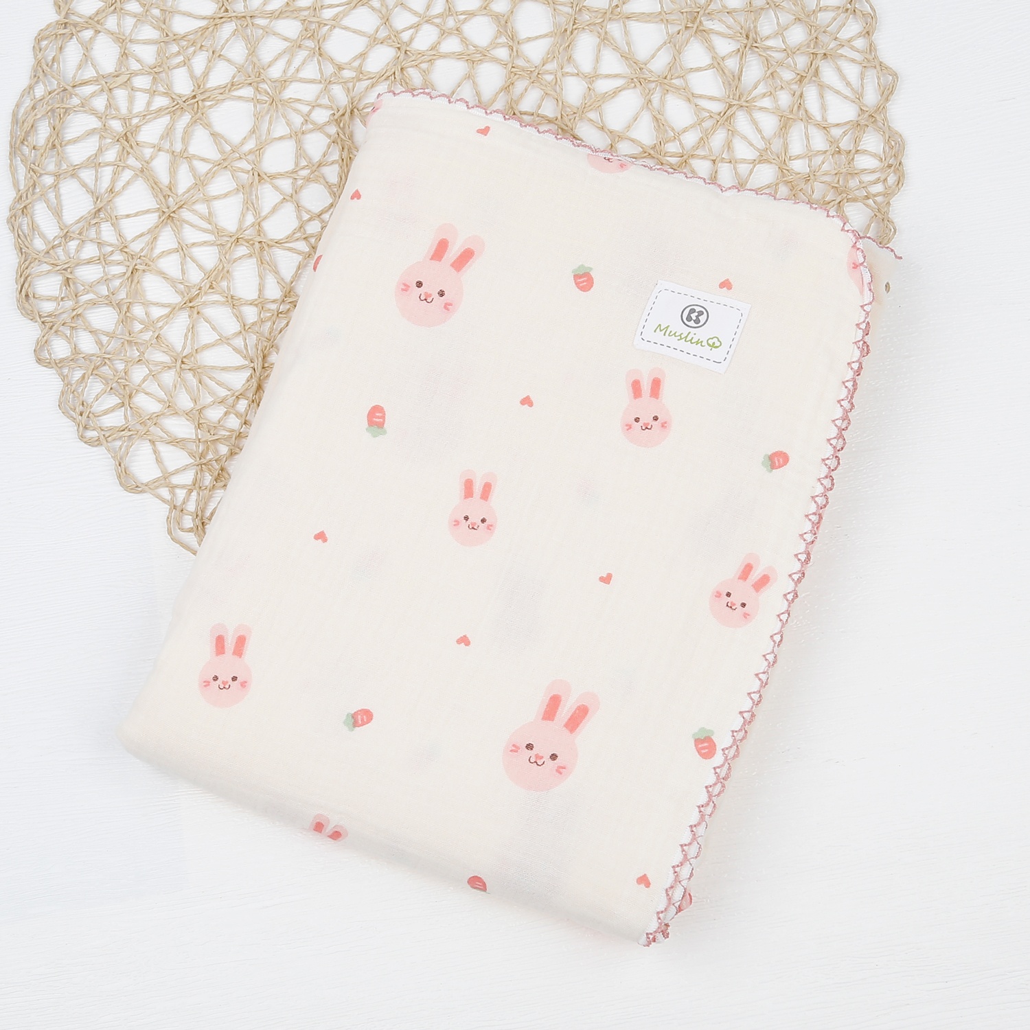 Chăn đa năng Kids Plaza Muslin hình con thỏ PG23 hình 1