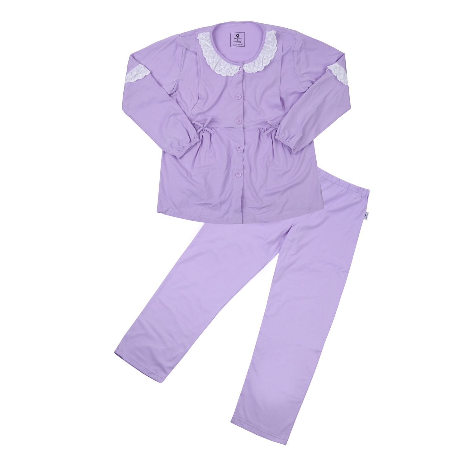 Bộ quần áo KipsPlaza cho mẹ sau sinh có ren (Tím) TM23  hình 1