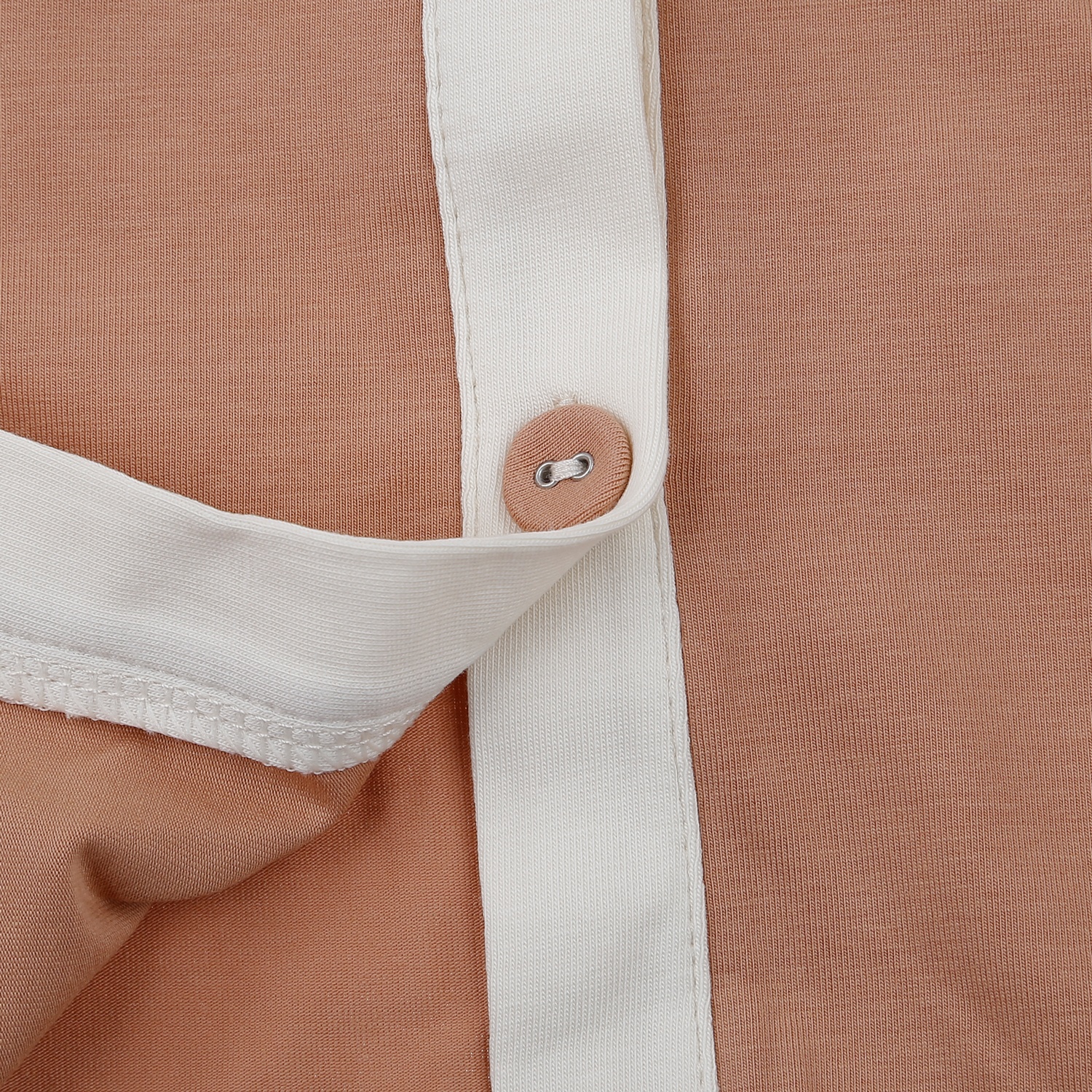 Bộ quần áo sau sinh cho mẹ in cổ sen TT22 (Màu cam - nâu) hình 4