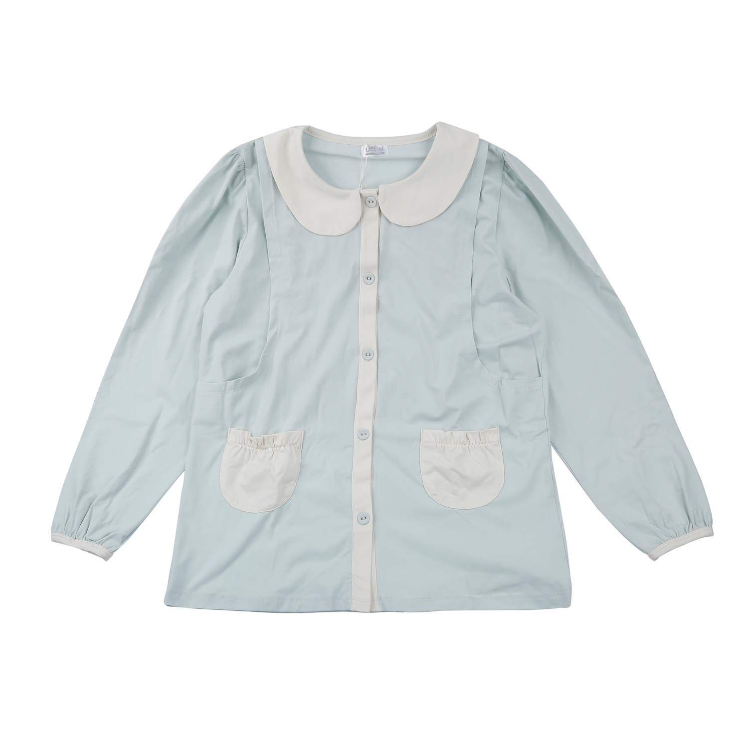 Bộ quần áo sau sinh cho mẹ in cổ sen TT22 (Xanh) hình 2