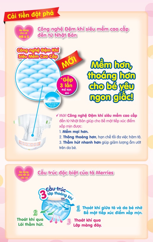 Bỉm dán Merries size L Bỉm - Tã dán Merries size L 54 cộng 4 miếng (cho bé 9-14kg) hình 2