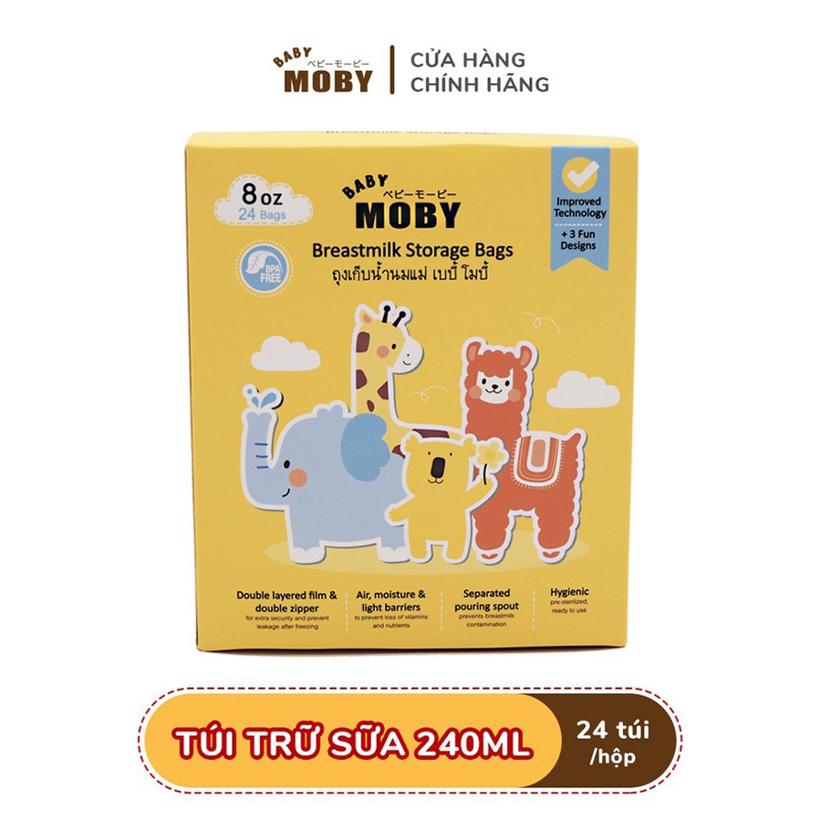 Túi trữ sữa Baby Moby 240ml 24pcs hình 1