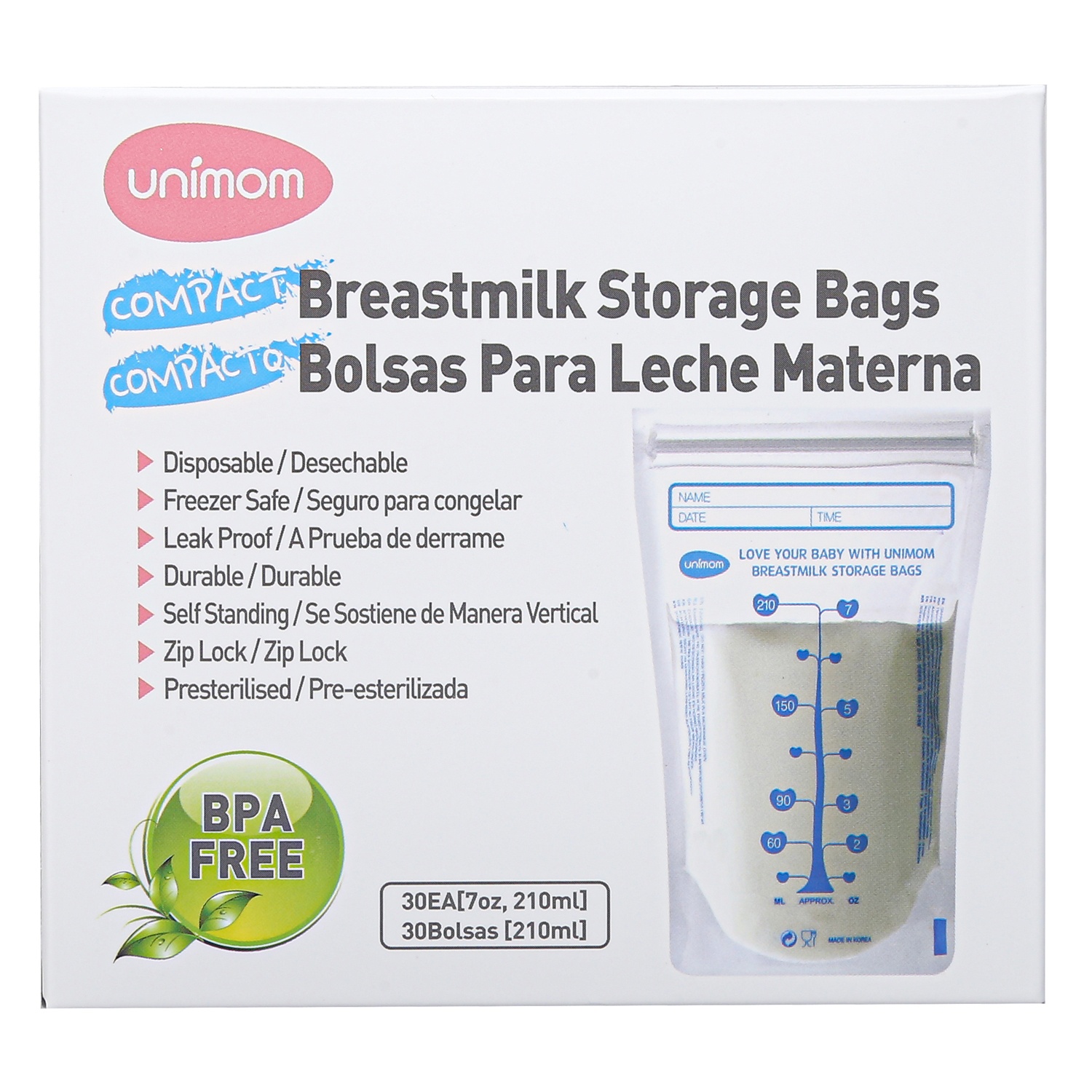 Túi trữ sữa Unimom Compact UM870251 (Hộp 30 túi) hình 1