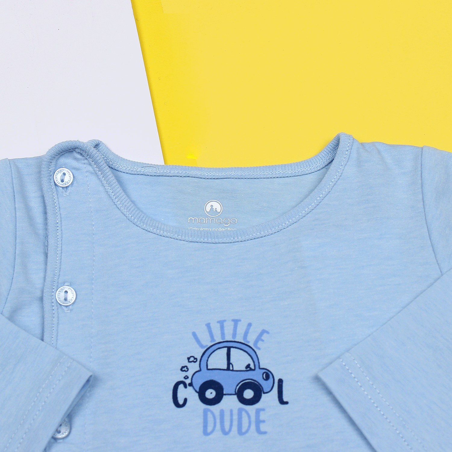 Áo sơ sinh cài lệch tay dài Mamago vera K19 (Xanh) hình 2