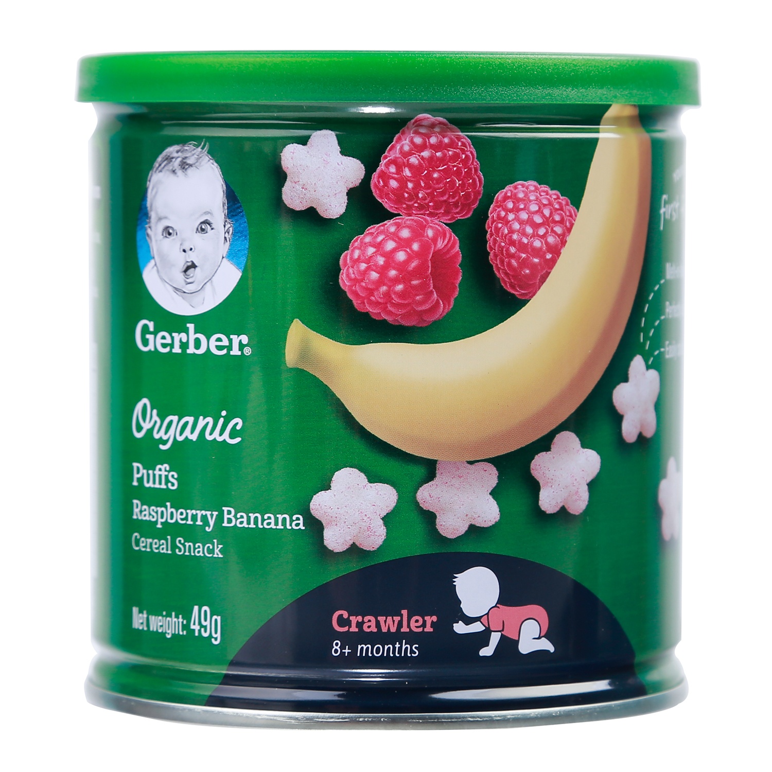 Bánh ăn dặm Gerber Organic vị Mâm xôi chuối 49g cho bé 8M+ hình 1